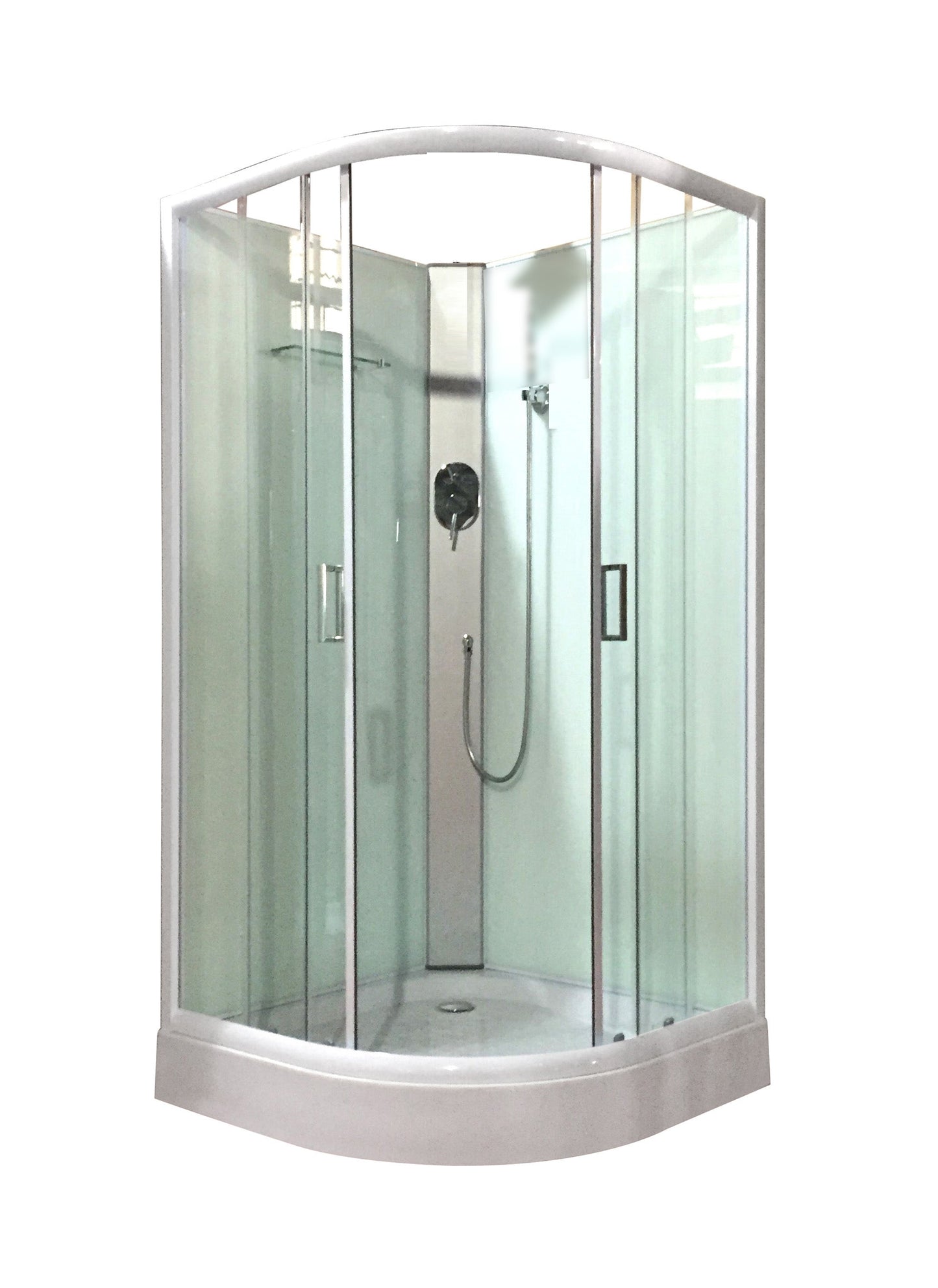 Shower Screen Cubicle Enclosure W/T Base Bathroom 900x900x2300mm White 8226A