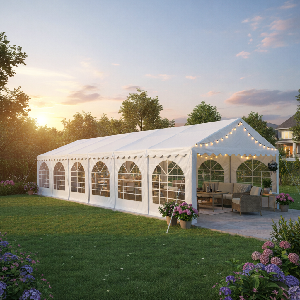 6x12m Premier Grade Galvanized Frame Marquee PVC Fabric Party Tent