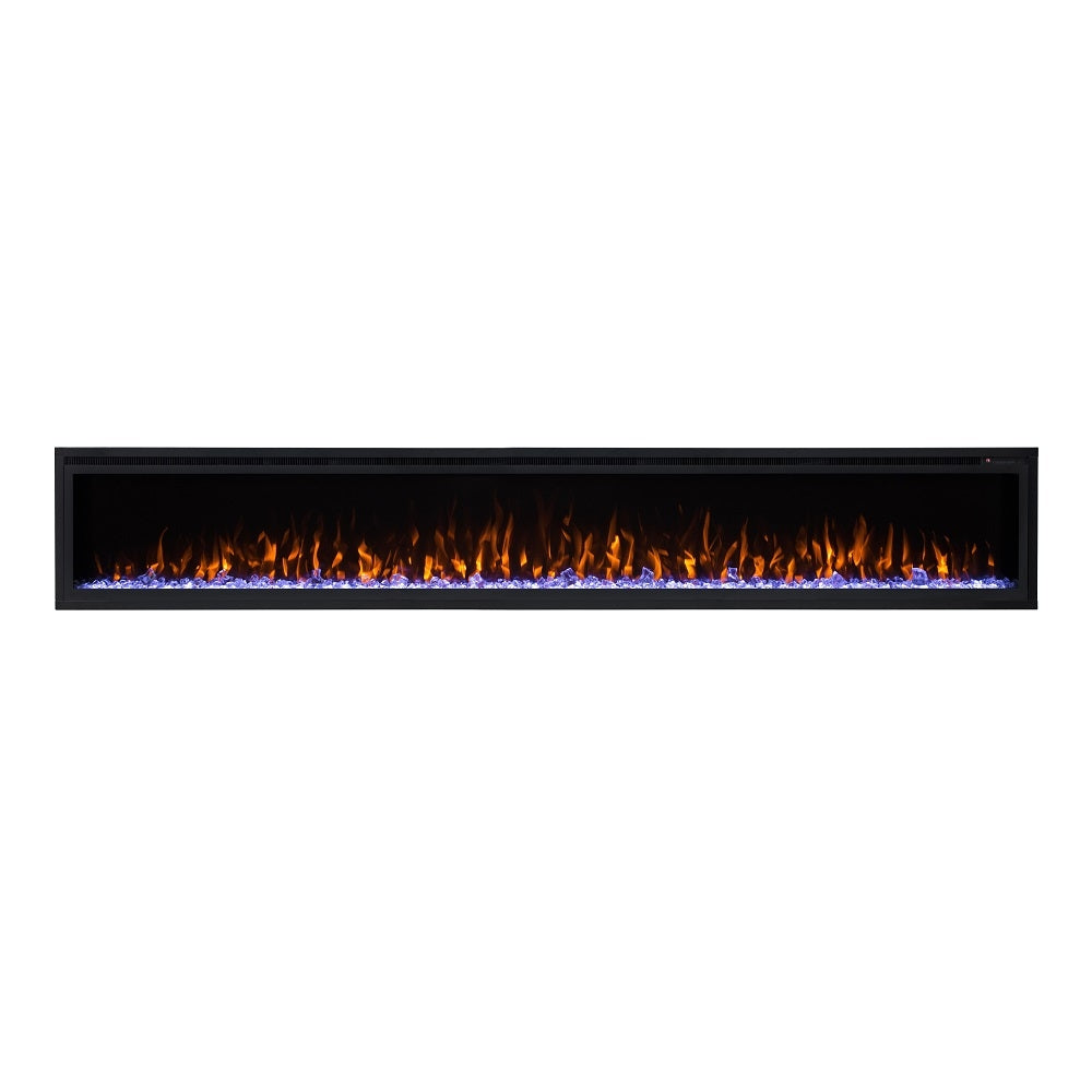 New Model 100" Slim Trim Black Built-in Recessed / Wall mounted Heater Electric Fireplace