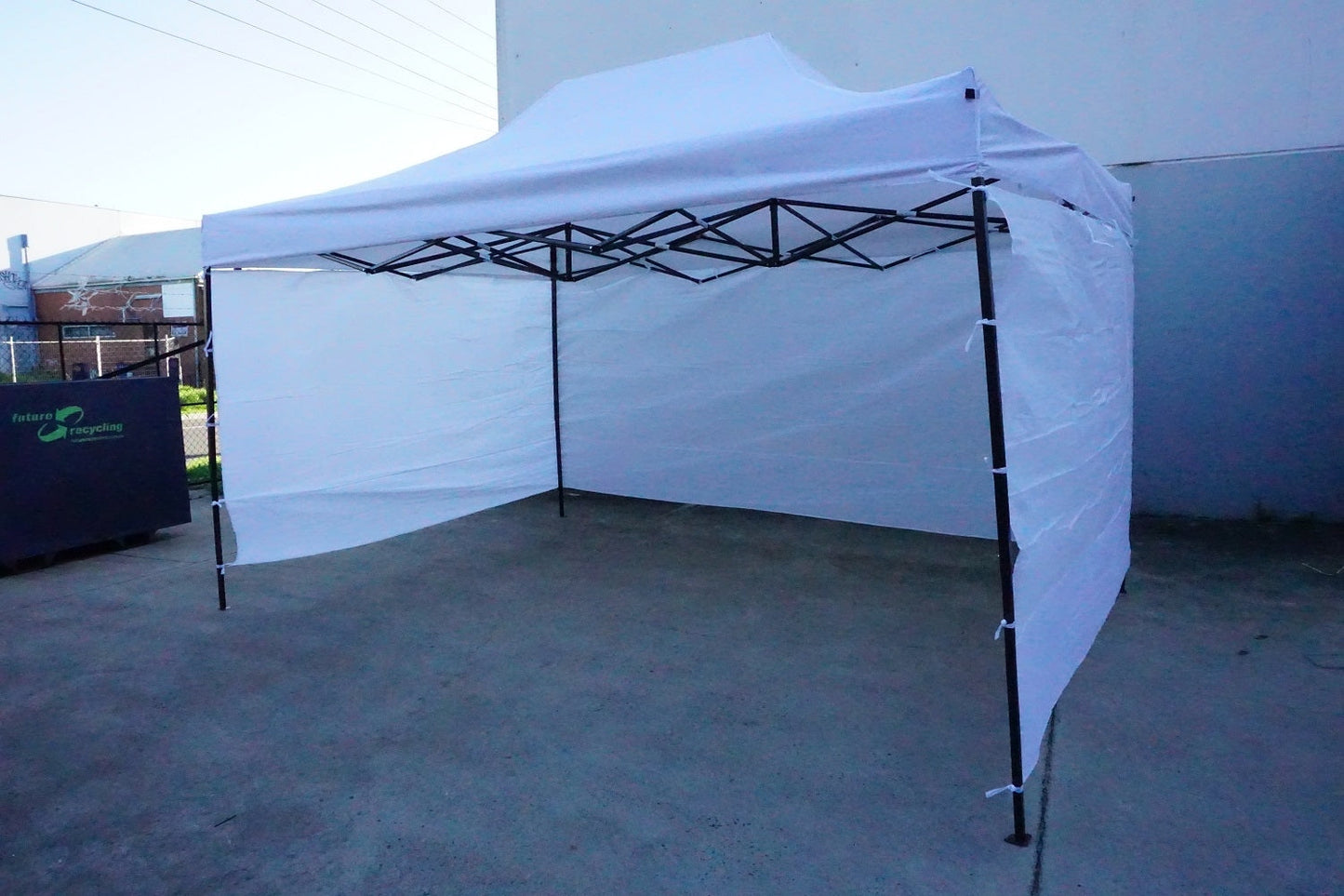 3X4.5M Folding Gazebo Outdoor Marquee Pop Up Nay White 3 sided wall