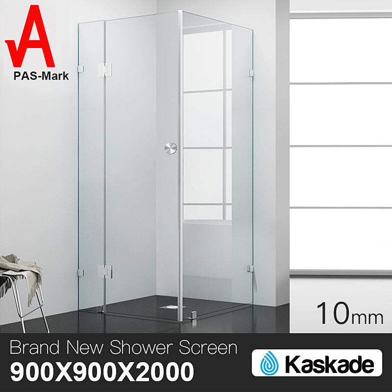 Shower Screen 900x900x2000mm Frameless Glass