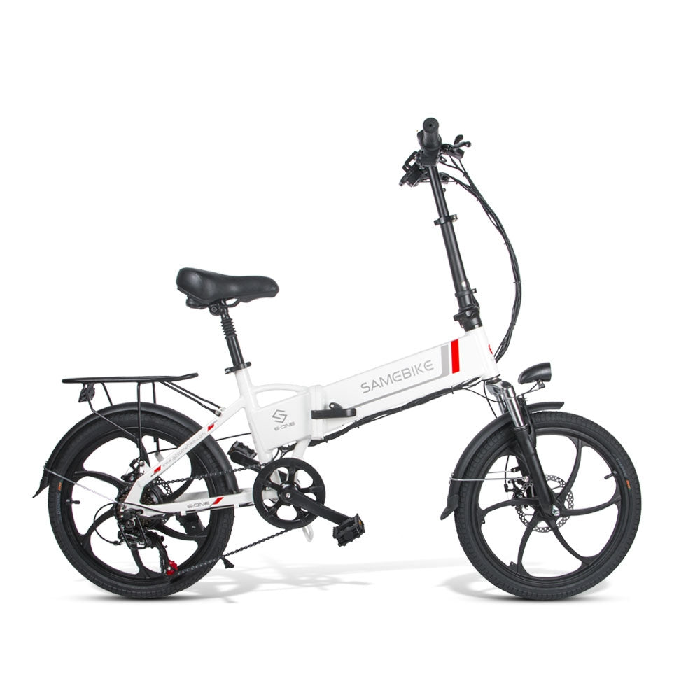 20 Inch SAMEBIKE Folding Electric Bike Bicycle Scooter E-scooter E-bike 350W Motor 10.4Ah Battery Max 35 KPH White