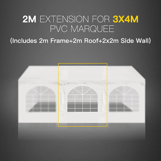 2M Marquee Extension for 3x4M Gazebo Heavy Duty Party Tent PVC