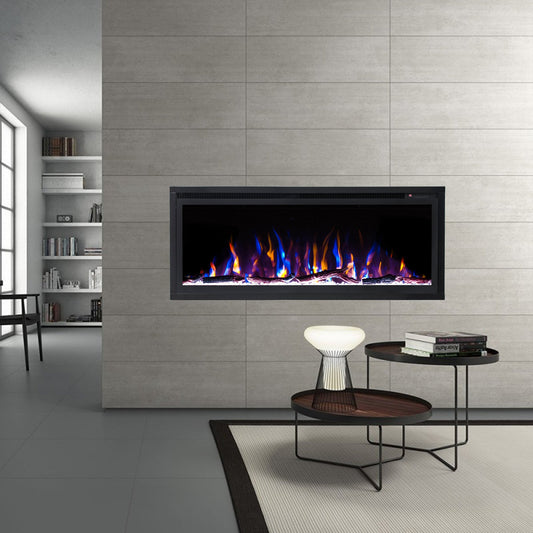 Horizon 42" Slim Trim Black Built-in Recessed / Wall mounted Heater Electric Fireplace