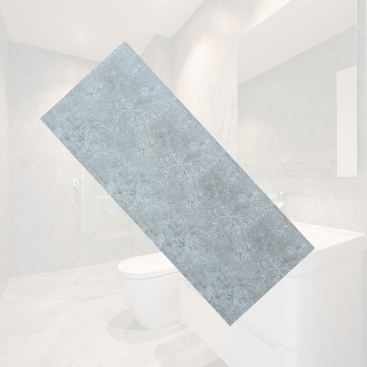 Tongue and Groove Interlocking Hollow Waterproof PVC Panels-1000mm Width Grey Concrete