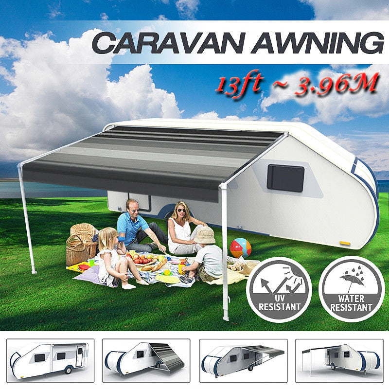 13ft x 8 ft Caravan Roll out Awning Annex Aluminium Construction Complete Pack