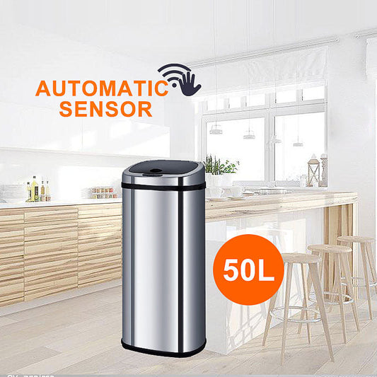 Stainless Steel Sensor Bin for Kitchen Office 50L