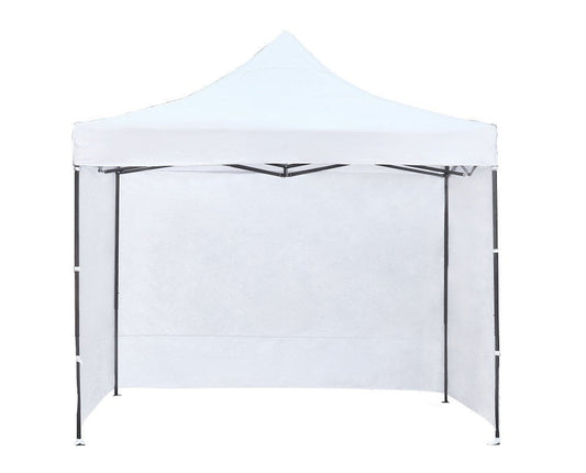 3X3M Folding Gazebo Outdoor Marquee Pop Up White 3 sided wall