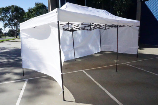 3X6M Folding Gazebo Outdoor Marquee Pop Up White 3 sided wall