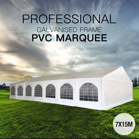 7x15m Premier Grade Galvanised Frame PVC Fabric Marquee Heavy Duty Party Tent