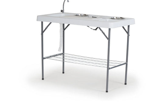 Folding Portable Fish Hunting Cleaning Cutting Table Camping Sink Faucet XL