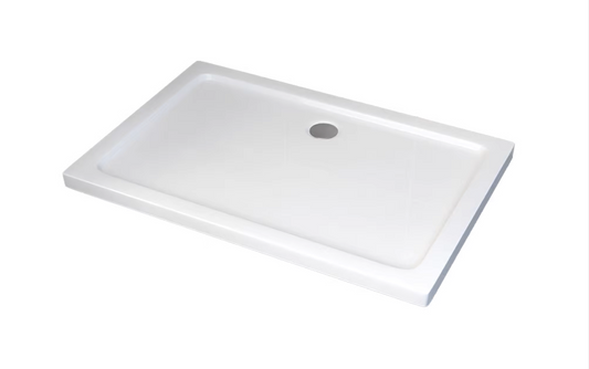 Rectangular SMC Shower Tray Base 1200x800x40mm White + Waste