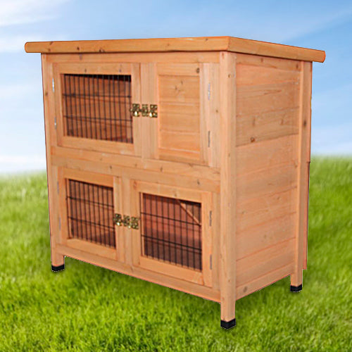 2 Storey Rabbit Hutch Rabbit House Guinea Pig Hutch Chicken Coop 8061M