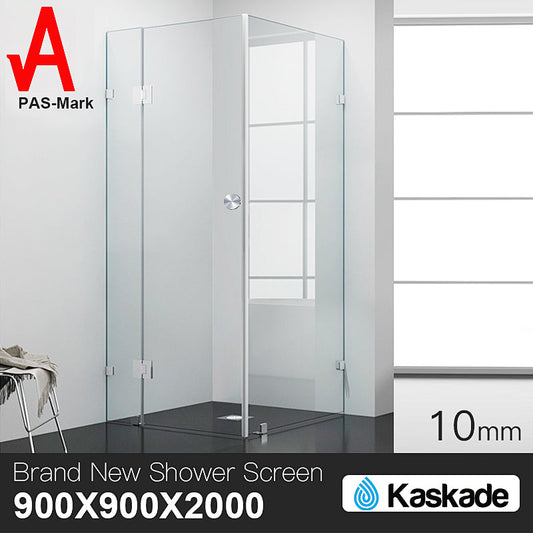 Shower Screen 900x900x2000mm Frameless Glass