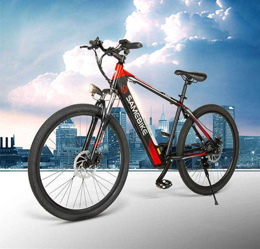 SAMEBIKE 26 inch CARBON Electric e-Bike Mountain Bike Bicycle eBike Motorised 350W Motor 8Ah Battery Max 30 KPH Black