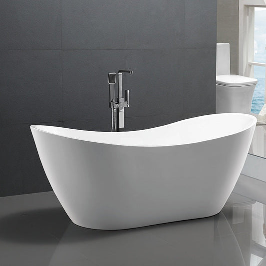 Bathroom Acrylic Free Standing Bath Tub Thin Edge 1800 x 800 x 720 Freestanding (Tender & Curve)